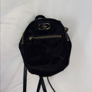 Kate Spade Black Backpack with Gold Accents